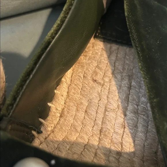 Tory Burch Vail Espadrille flats Size 7 1/2 retail $298 NWOT green suede - Picture 6 of 9